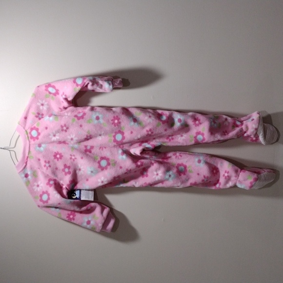 Wonderkids Girls Pink Colorful Footed Pajamas long sleeves, with Zipper, Size 3T - Picture 6 of 6